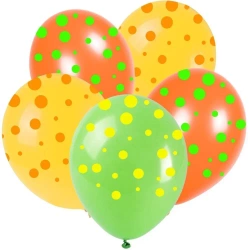 Balony neonowe kropki 28cm 5szt - Arpex