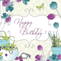 Karnet Swarovski kwadrat CL1503 Urodziny doniczki - Clear Creations