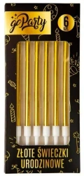 Świeczki urodzinowe złote 6szt - GoParty