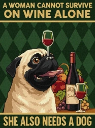 Malowanie po numerach - Plakat. Wino i pies 30x40 - Ideyka