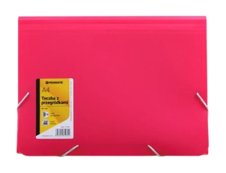 Teczka z przegródkami A4 PP-104 różowa PENMATE