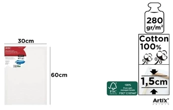 Podobrazie 30x60x1,5cm 280G/m2 - Artix