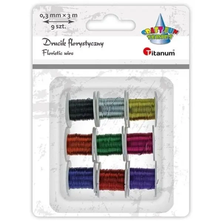 Drucik florystyczny 0,3mm 3m 9 kolorów - Titanum