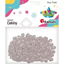 Cekiny 7mm okrągłe pastelowe 14g jasnoszare - Titanum