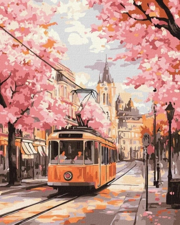 Malowanie po numerach - Różowa ścieżka 40x50cm - Ideyka
