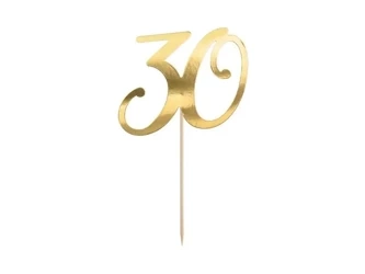 Topper na tort 30 złoty 20.5cm - PartyDeco