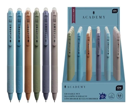 Długopis ścieralny z gripem Academy nieb (24szt) - INTERDRUK