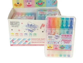 Flamastry dwustronne 6 kolorów - ADAR