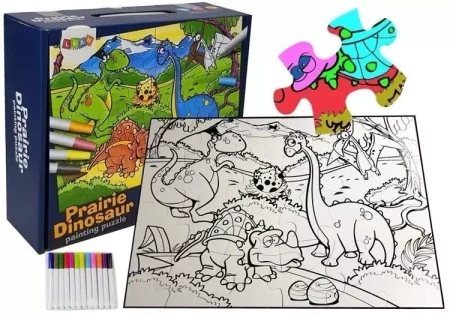 Puzzle do kolorowania dinozaury 24el - Leantoys