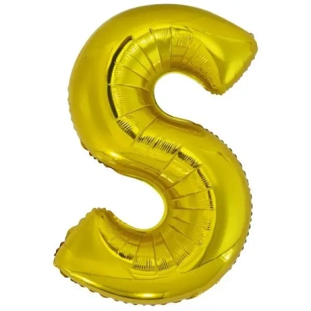 Balon foliowy litera S złota 55x86cm - Amscan
