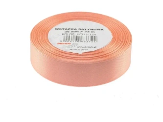 Wstążka satynowa łososiowa 25mmx32m - Brewis