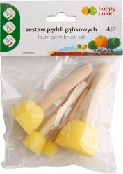 Pędzel gąbkowy okrągły 4szt. HAPPY COLOR - GDD