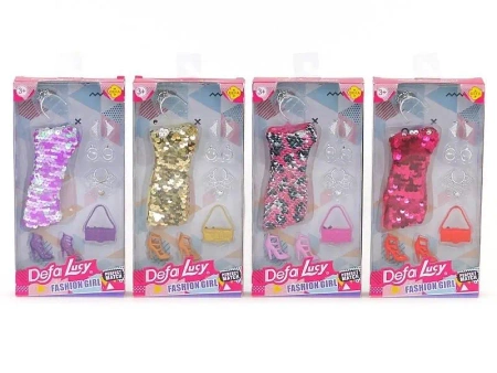 Suknia dla lalki 29cm z butami i torebką MIX - ADAR