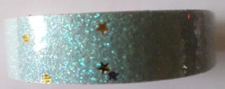 Taśma brokatowa z gwiazdkami błękitna 18mmx2m - Galeria Hobby