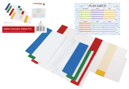 Paczka okładek uniwersalnych PVC +plan lekcji - Panta Plast
