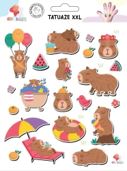 Tatuaże zmywalne dla dzieci Kapibara wakacyjna XXL - All4Kids