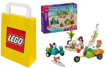 2W1 LEGO(R) FRIENDS 42641 PRZYGODA Z SURFUJĄCYMI PSAMI +TORBA MAŁA