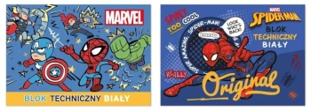 Blok techniczny A4/10K biały Spider man mix - Beniamin