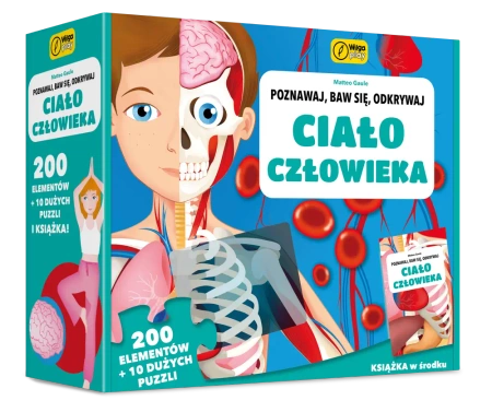 Książka i puzzle Poznawaj, baw się, odkrywaj Ciało człowieka 200 elementów - Wilga Play