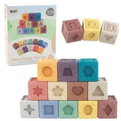 Klocki miękkie sensoryczne strukturowe 12szt - Leantoys