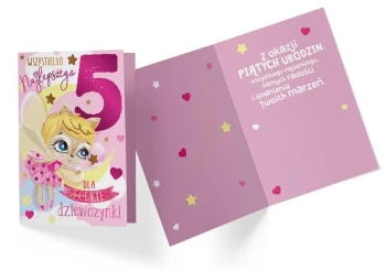 Karnet PR-325 Urodziny 5 dziewczynka - Kukartka