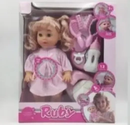 Lalka + akcesoria 12 dźwięków pije i siusia 35cm - Madej