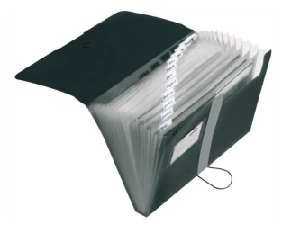 Teczka rozkładana A4 PP 12cz. Czarna - Herlitz