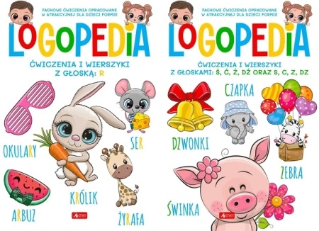Logopedia Ćwiczenia i wierszyki z głoskami PAKIET Głoska R+ Ś, Ć,Ź, S, C, Z - Opracowanie zbiorowe