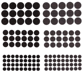 Rzepy samoprzylepne okrągłe czarne 69szt mix - Dalprint