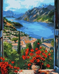 Malowanie po numerach - Przystań w górach 40x50cm - Ideyka