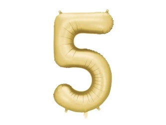 Balon foliowy cyfra 5 86cm złoty - PartyDeco