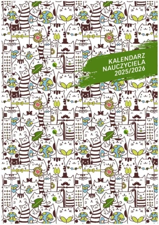Kalendarz naucz. 2025/26 A5 tyg. PCV Koty - praca zbiorowa