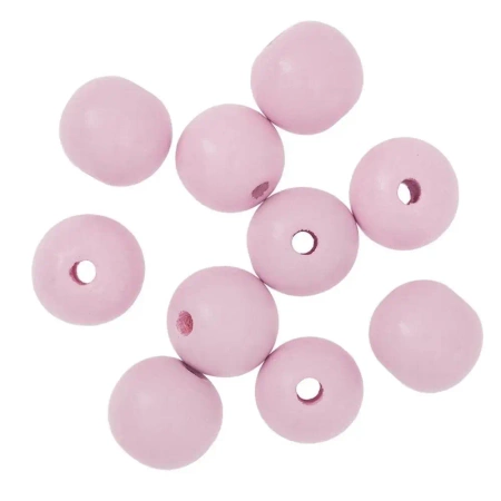 Koraliki drewniane kulki 2,5cm liliowe 10szt - Dalprint dpCraft