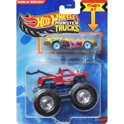 Hot Wheels Monster Trucks Pojazd 1:64 + Autko - Mattel