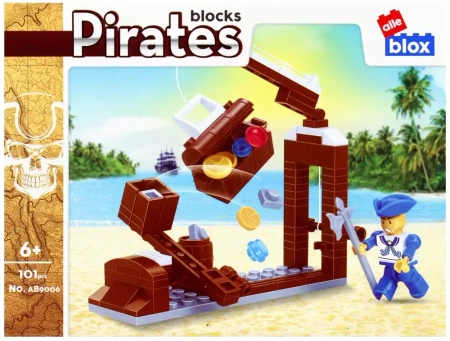 Klocki konstrukcyjne Alleblox Pirat 101el 19x7x5 pudełko
