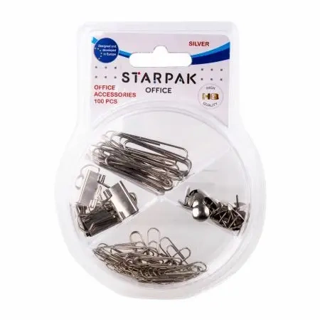 Akcesoria biurowe silver 100szt - STARPAK