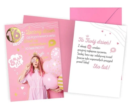 Karnet Urodziny 16 dziewczyna - Kukartka