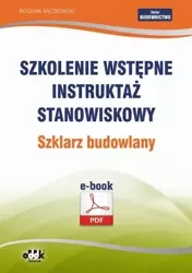 eBook Szkolenie wstępne Instruktaż stanowiskowy Szklarz budowlany - Bogdan Rączkowski