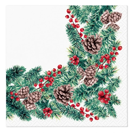 Serwetki świąteczne Winter Branches 33x33 cm (20 sztuk)