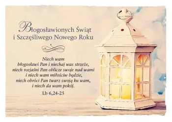 Kartka na Boże Narodzenie. Niech wam błogosławi Pan...