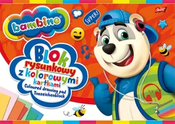 PACZKA Blok rysunkowy A4 16K kolorowe kartki Bambino A4 10 sztuk - ST-Majewski