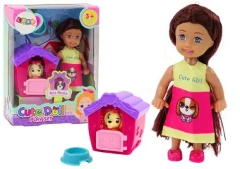 Laleczka mini z pieskiem - Leantoys