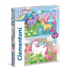 Puzzle 2x20 Super kolor I believe in unicorns - Clementoni