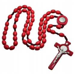 Różaniec Benedykt czerwony - Art Sacrum