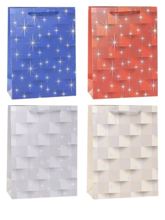 Torebka ozdobna 26x32x10cm hot-stamp mix ROZETTE