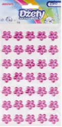 Dżety samoprzylepne kwiatki różowe 35szt - Brewis