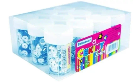 Cekiny 7mm srebrne 12 x 7g - Schemat