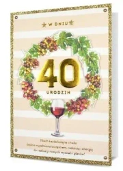 Karnet B6 Urodziny 40 HM200-2295 - Pan Dragon