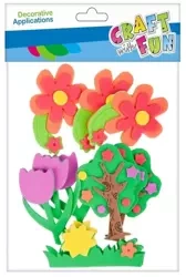 Drzewa i kwiatki samoprzylepne 12szt - Craft with Fun