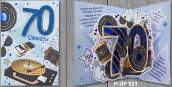 Karnet Przestrzenny B6 Urodziny 70 mężczyzna - Panorama